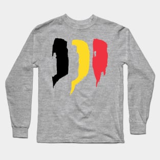 Belgium Flag - Brush Strokes Long Sleeve T-Shirt